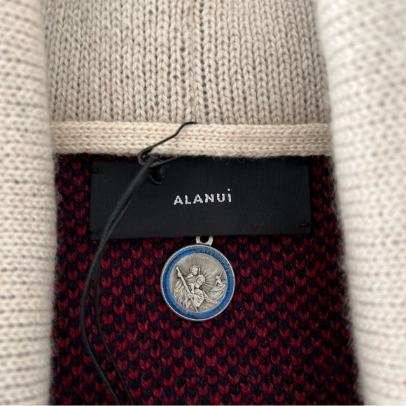 ALANUI Bandana Jacquard Cardigan- Small/White Multicolor - Picture 3 of 6